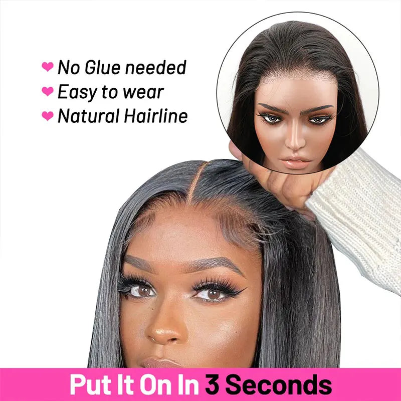 Kinky Straight 13x4 Lace Front Glueless Wig
