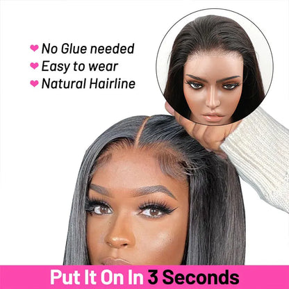 Kinky Straight 13x4 Lace Front Glueless Wig