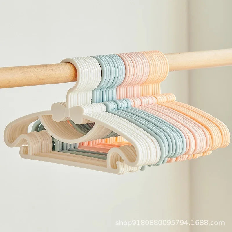 10pcs Portable Kids Clothes Hanger Plastic Display Hangers Household Baby Coat Rack Thickened Bow Coat Hanger Clothing Organizer