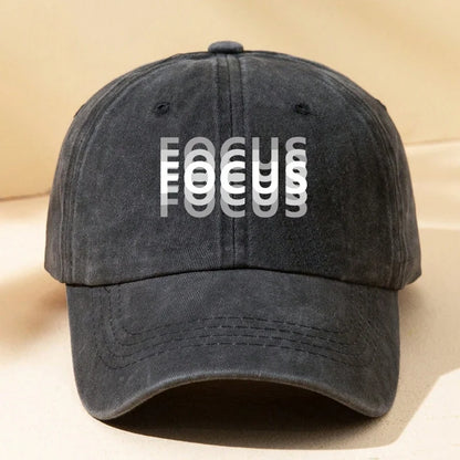 Cap Washed Cotton Adjustable FOCUS Print Unisex Classic Style Baseball Cap