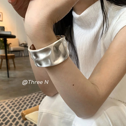 Gold Color Cuff Open Bracelet