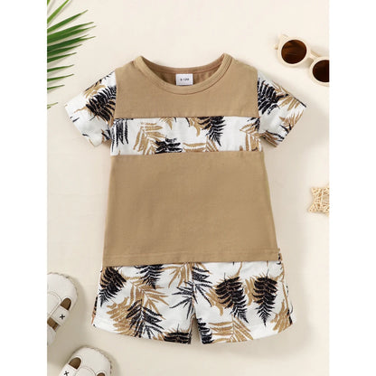 1-3 Years Baby Boy Clothes Set Short Sleeves Top+Shorts 2PCS Summer Daily Casual Outfit Toddler Boy Beach Style Clothing
