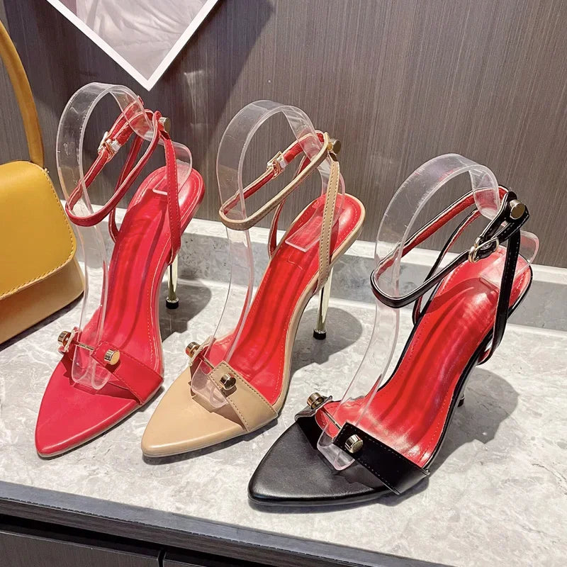 Street Style Sexy Rivet Stiletto High Heels Women Sandals 2025