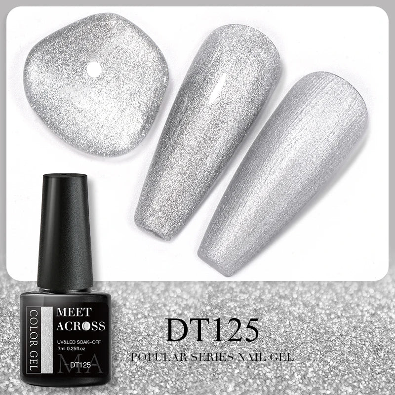 MEET ACROSS 7ml Brown Series Gel Nail Polish Autumn Coffee Color Nail Art Gel Nail Supplies Semi-Permanent Varnish Manicure