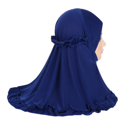 Beautiful Fit 3-6 Years Old Girls Cute Hijab Head Scarf With Crinkles Baby Muslim Shawl Turban Caps