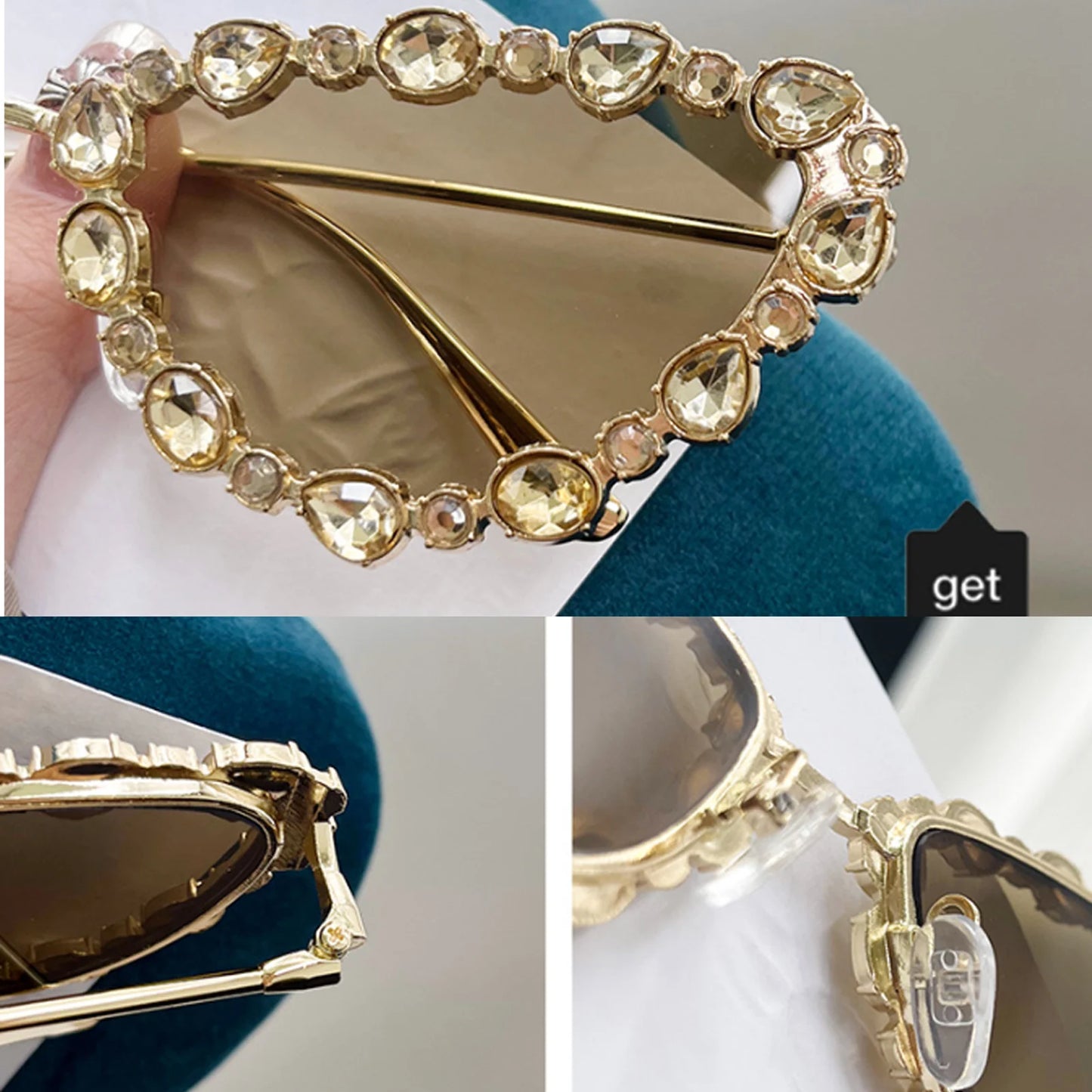 New Diamond Sunglasses Women Luxury Cat Eye Sun Glasses Trends Personalized Shades INS