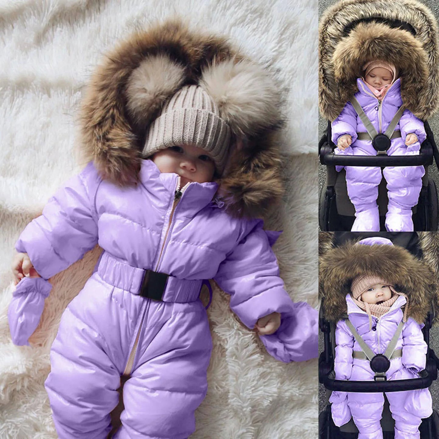 Winter Hooded Jumpsuit for Girls Boys Baby Ski Clothing Overalls Snowsuit for Children Kids Ski Coat Jacket Rompers 1/2 Years 2T