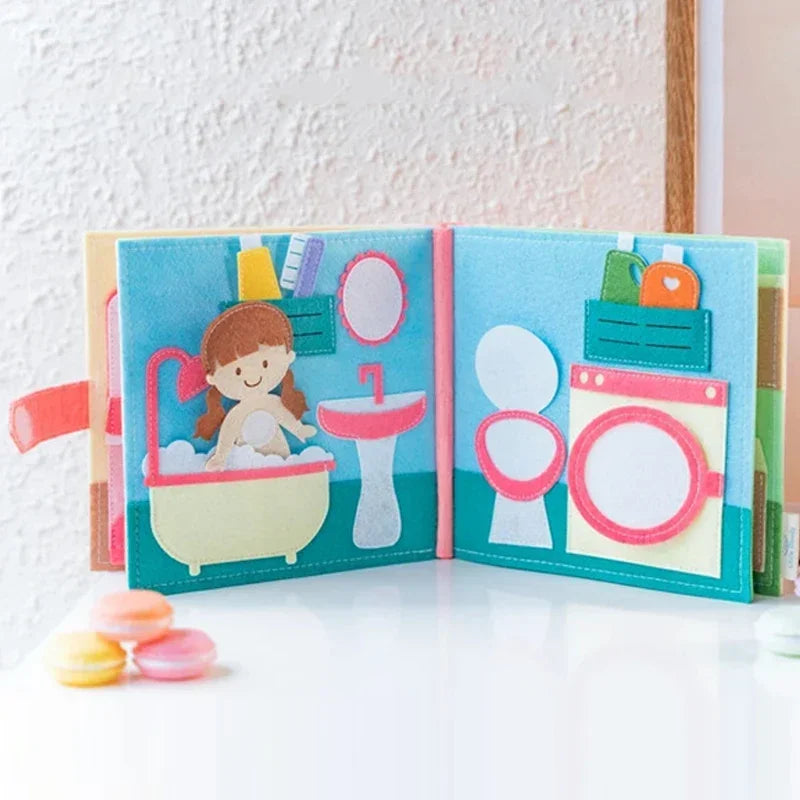 Toddlers Montessori Toys Busy Board Farm Animal Scene Storytelling Activity Toy Quiet Book Felt Activity Educational Sensory Toy