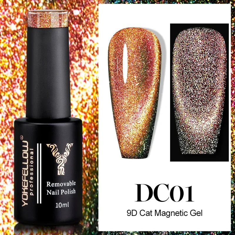 YOKEFELLOW 2025 New Dreamland Cat Eye Gel Nail Polish 10ml Dual Gloss Dreamland Color Soak Off Cat Magnetic UV Gel Varnish DIY