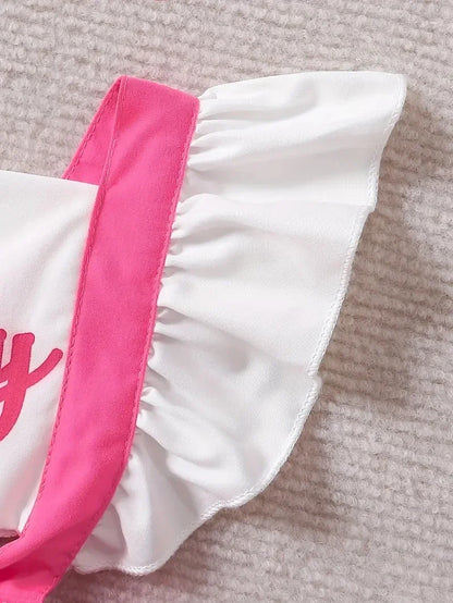 Prowow Baby Girl Clothes Summer Letter Printed Patchwork Backless Bodysuit Dress For Infants Newborn Baby Girls Rompers Dress